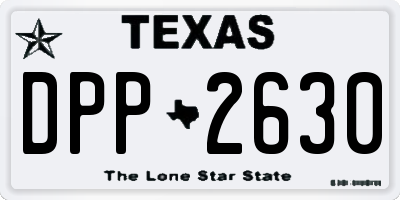 TX license plate DPP2630