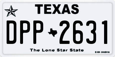 TX license plate DPP2631