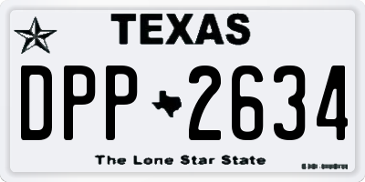 TX license plate DPP2634