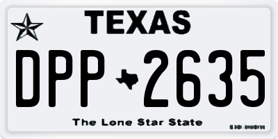 TX license plate DPP2635