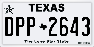 TX license plate DPP2643