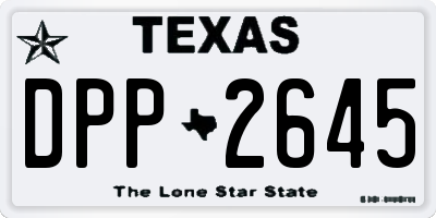 TX license plate DPP2645