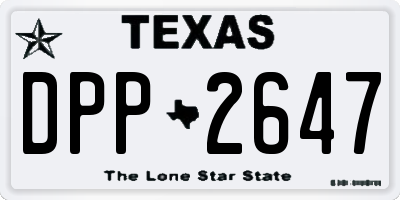 TX license plate DPP2647