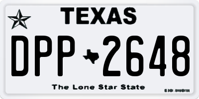 TX license plate DPP2648