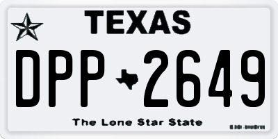 TX license plate DPP2649