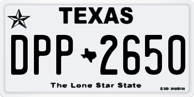 TX license plate DPP2650