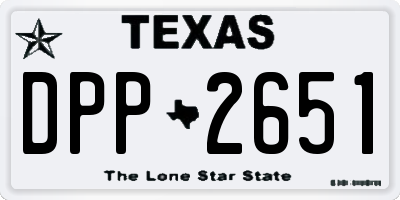 TX license plate DPP2651