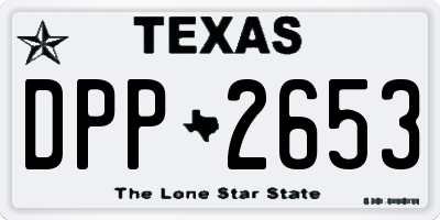 TX license plate DPP2653