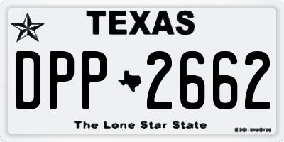 TX license plate DPP2662