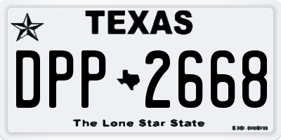 TX license plate DPP2668