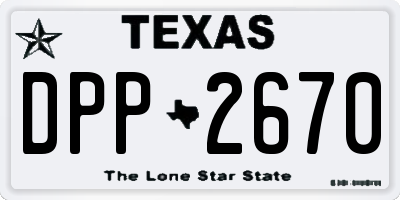 TX license plate DPP2670