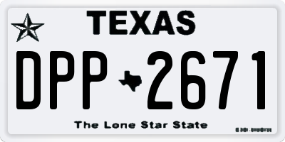 TX license plate DPP2671