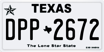 TX license plate DPP2672