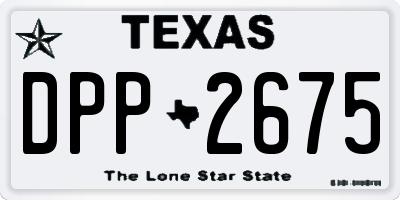 TX license plate DPP2675