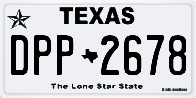 TX license plate DPP2678