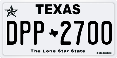 TX license plate DPP2700