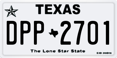 TX license plate DPP2701