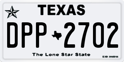 TX license plate DPP2702