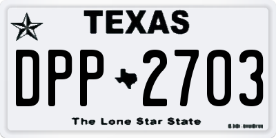 TX license plate DPP2703