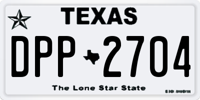 TX license plate DPP2704