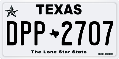 TX license plate DPP2707