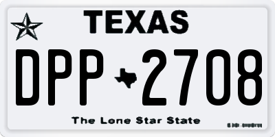 TX license plate DPP2708