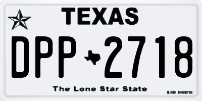 TX license plate DPP2718