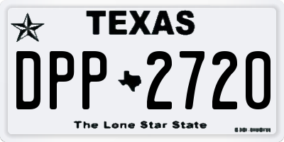 TX license plate DPP2720