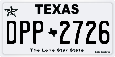 TX license plate DPP2726