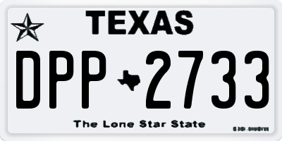 TX license plate DPP2733