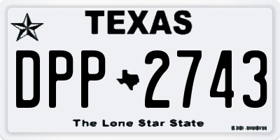 TX license plate DPP2743