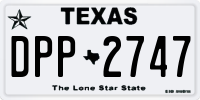 TX license plate DPP2747