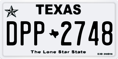 TX license plate DPP2748