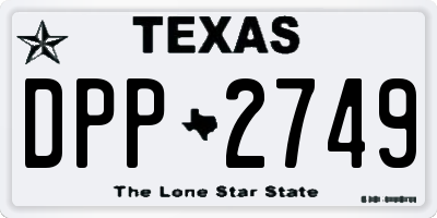 TX license plate DPP2749