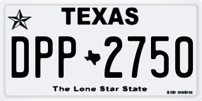 TX license plate DPP2750