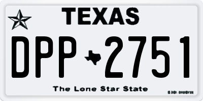 TX license plate DPP2751