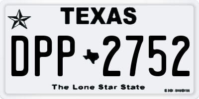 TX license plate DPP2752