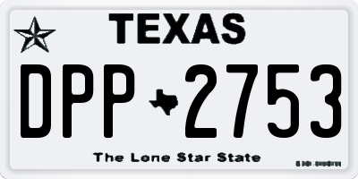 TX license plate DPP2753