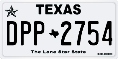 TX license plate DPP2754