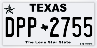 TX license plate DPP2755