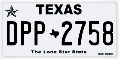 TX license plate DPP2758