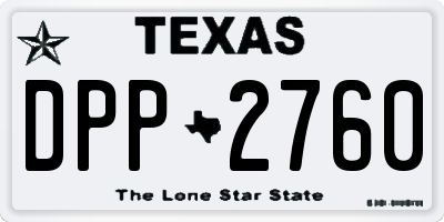 TX license plate DPP2760