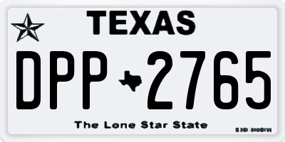 TX license plate DPP2765