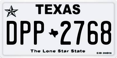 TX license plate DPP2768