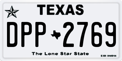 TX license plate DPP2769