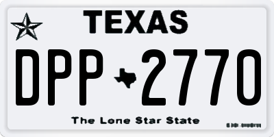 TX license plate DPP2770