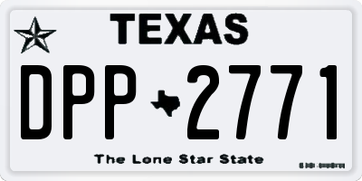 TX license plate DPP2771