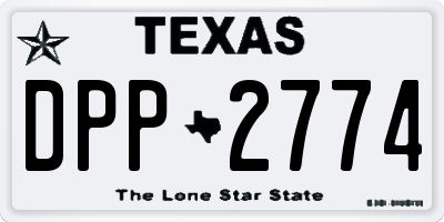 TX license plate DPP2774