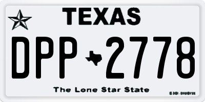 TX license plate DPP2778