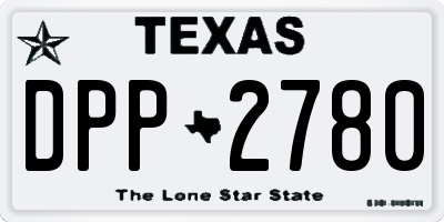 TX license plate DPP2780